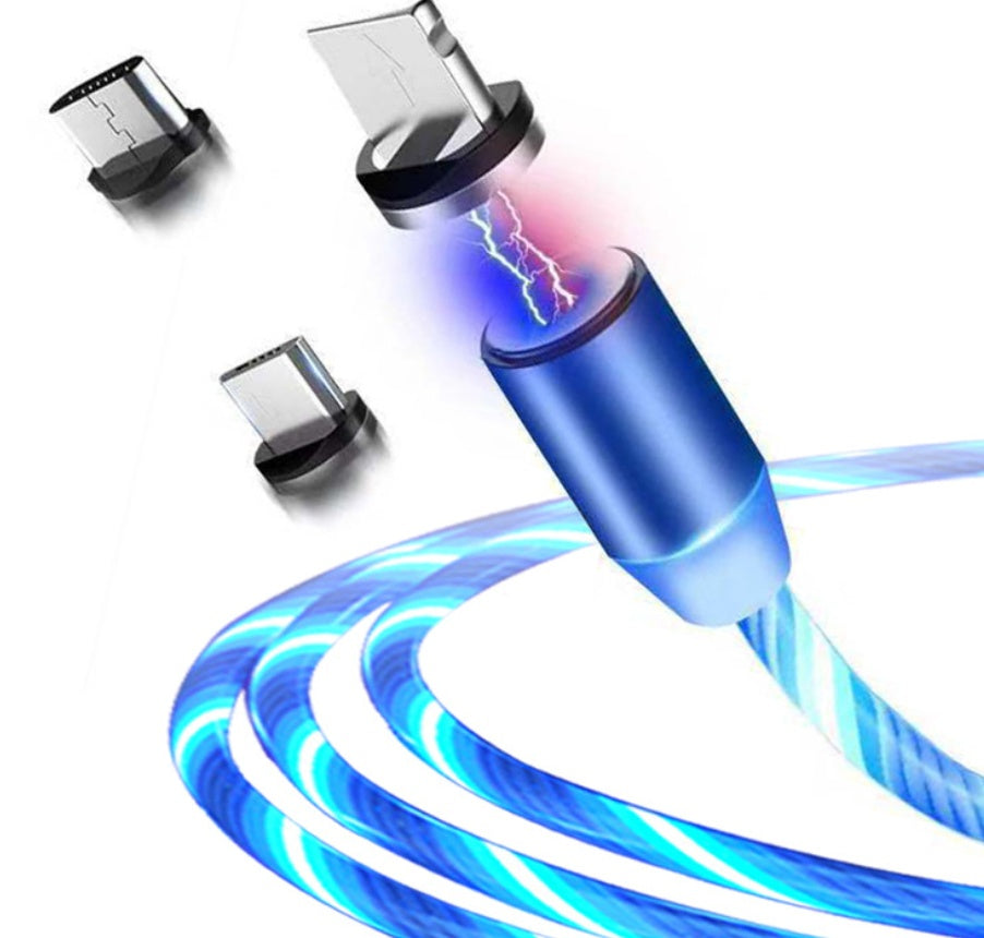 Magnetic Flowing Light Charging Cable – iPhone/Android/Type-C Compatible