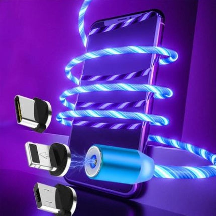Magnetic Flowing Light Charging Cable – iPhone/Android/Type-C Compatible
