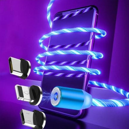 Magnetic Flowing Light Charging Cable – iPhone/Android/Type-C Compatible