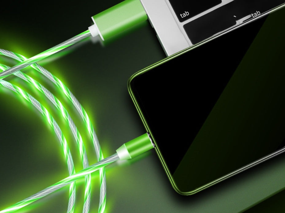 Magnetic Flowing Light Charging Cable – iPhone/Android/Type-C Compatible