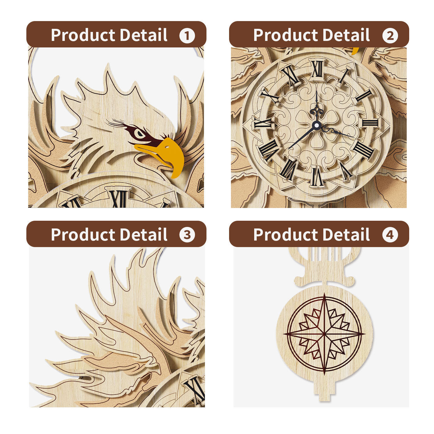 Home Fashion Minimalist Hawk With His Wall ClockToys Puzzle