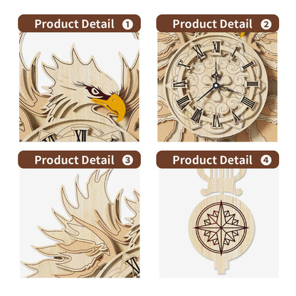 Home Fashion Minimalist Hawk With His Wall ClockToys Puzzle