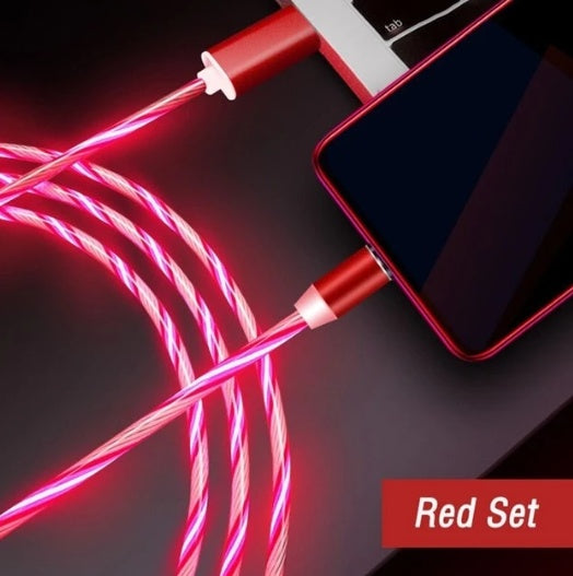 Magnetic Flowing Light Charging Cable – iPhone/Android/Type-C Compatible