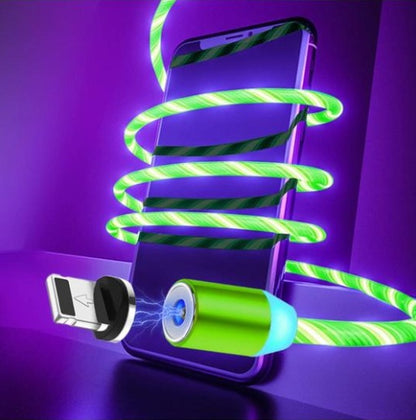 Magnetic Flowing Light Charging Cable – iPhone/Android/Type-C Compatible