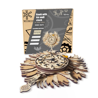 Home Fashion Minimalist Hawk With His Wall ClockToys Puzzle