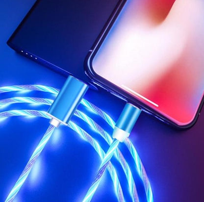 Magnetic Flowing Light Charging Cable – iPhone/Android/Type-C Compatible